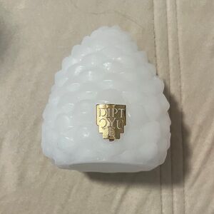 Diptyque Gold Emblem White Pinecone Candle Holder